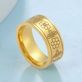 Anneau abeille de type chevalière - modèle or