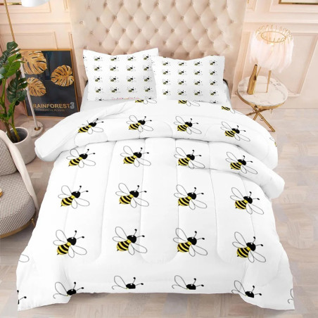 Cute Bee Print Bedding Set | Unique Duvet Cover Gift Idea