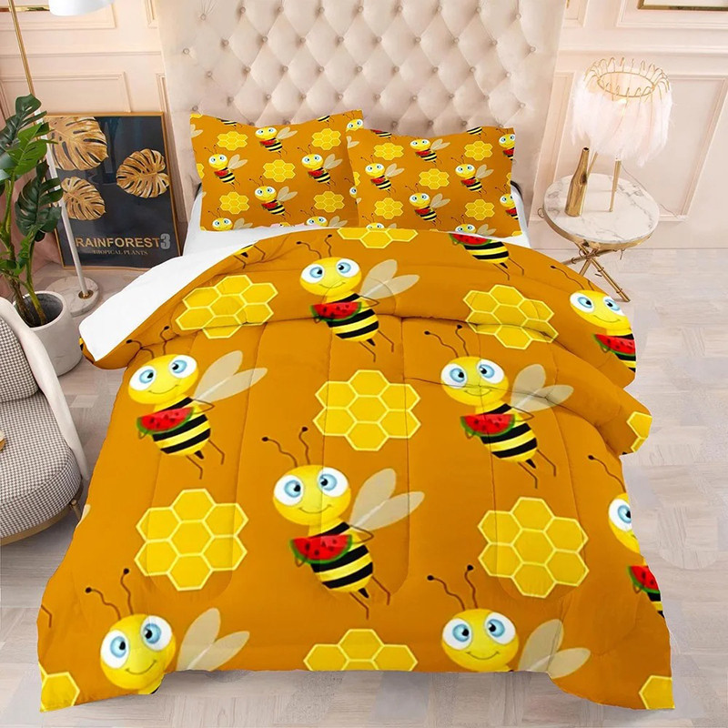 Parure de lit imprimée les abeilles aussi aiment la pastèque !