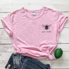 T-shirt Bee Kind pour femme rose