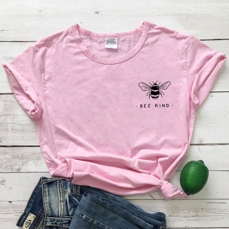 T-shirt Bee Kind pour femme rose