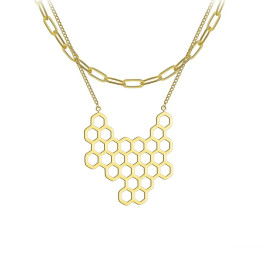 Ensemble de deux chaînes avec nid d'abeille - couleur or