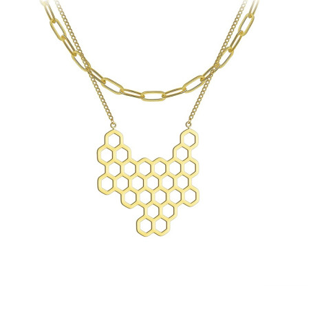 Ensemble de deux chaînes avec nid d'abeille - couleur or