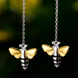 Chaînes d'oreille petites abeilles - or