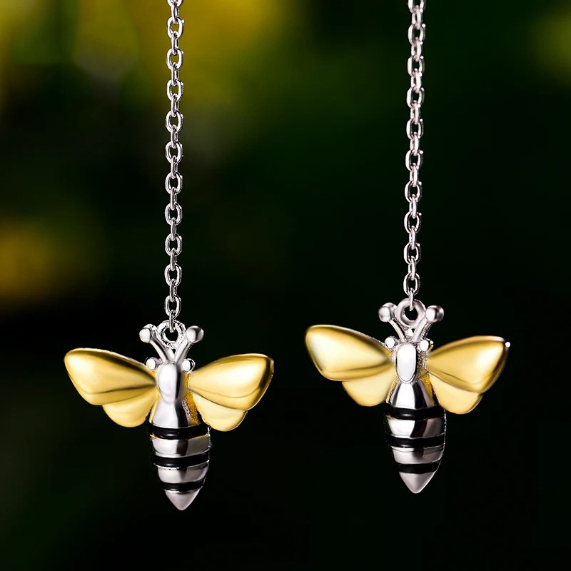 Chaînes d'oreille petites abeilles - or