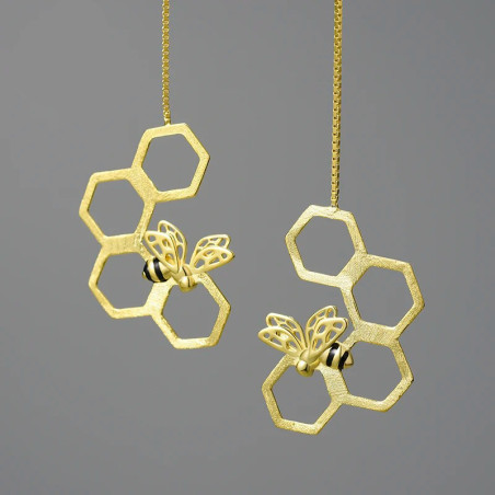 Chaînes d'oreille nid d'abeilles - couleur or