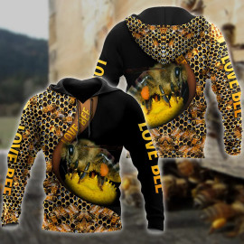 Magnifique  Hoodie coupe motard abeilles en 3D