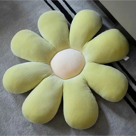 Coussin peluche marguerite  6 couleurs pastel - couleur vert