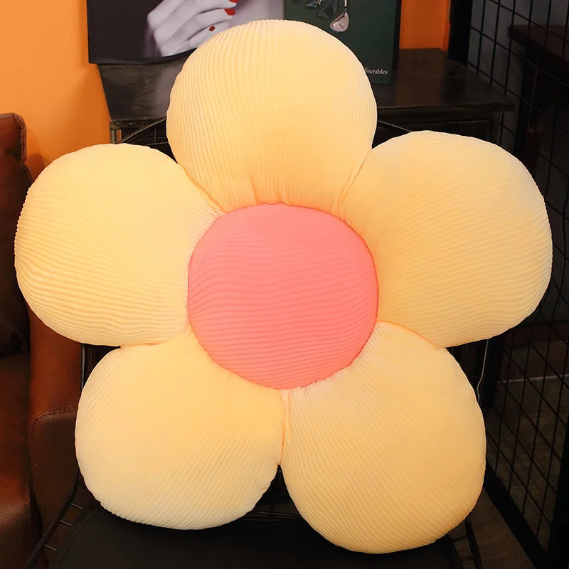 Coussins fleurs à panacher - couleur jaune