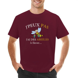 T-shirt abeillle : J'peux pas.. j'ai des abeilles à élever! burgundy