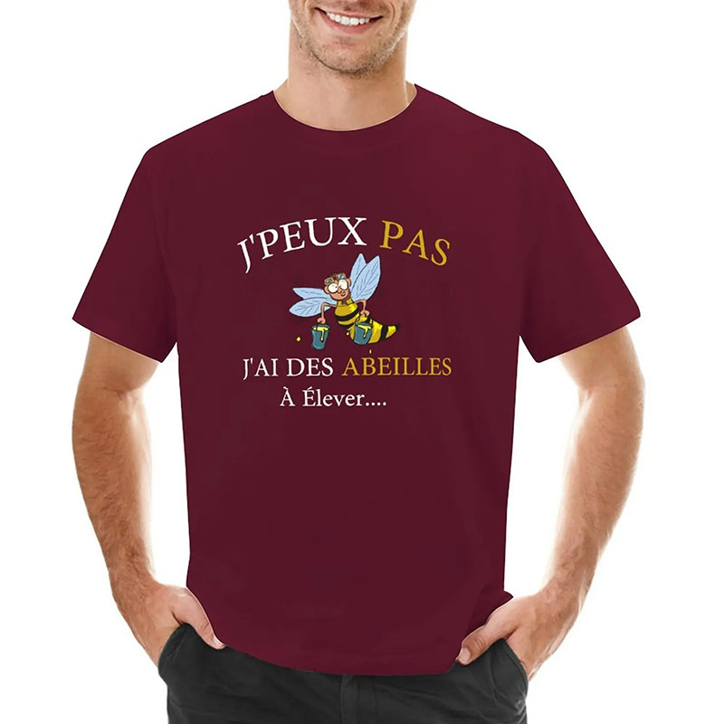 T-shirt abeillle : J'peux pas.. j'ai des abeilles à élever! burgundy