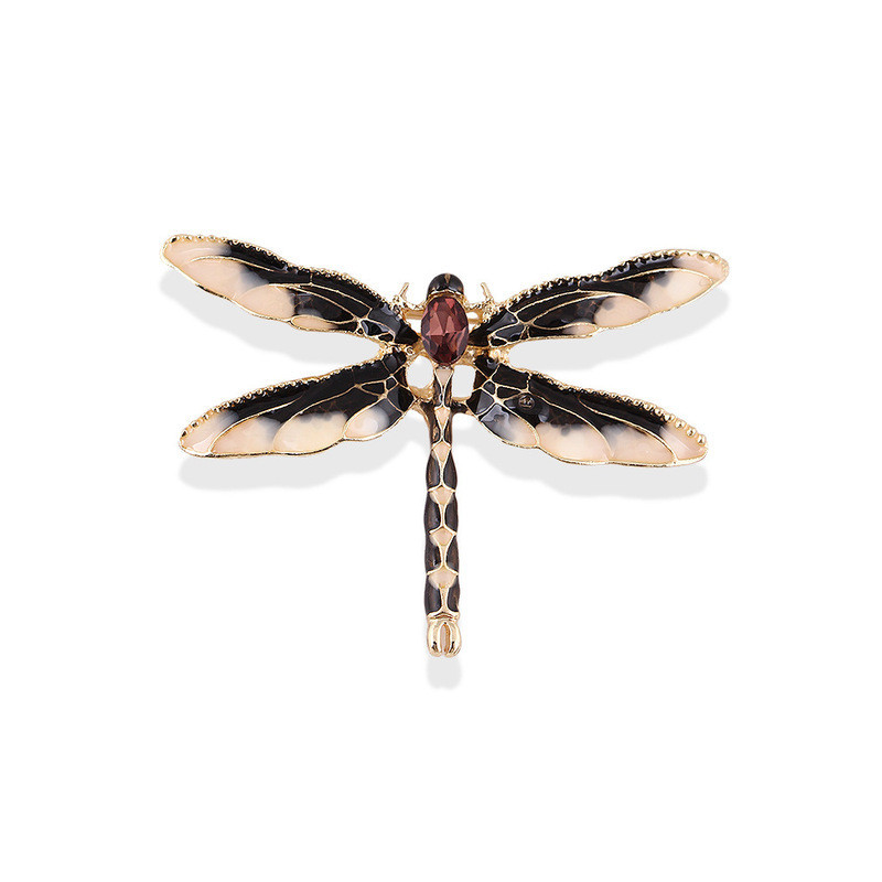 broche libellule cristal couleur noir