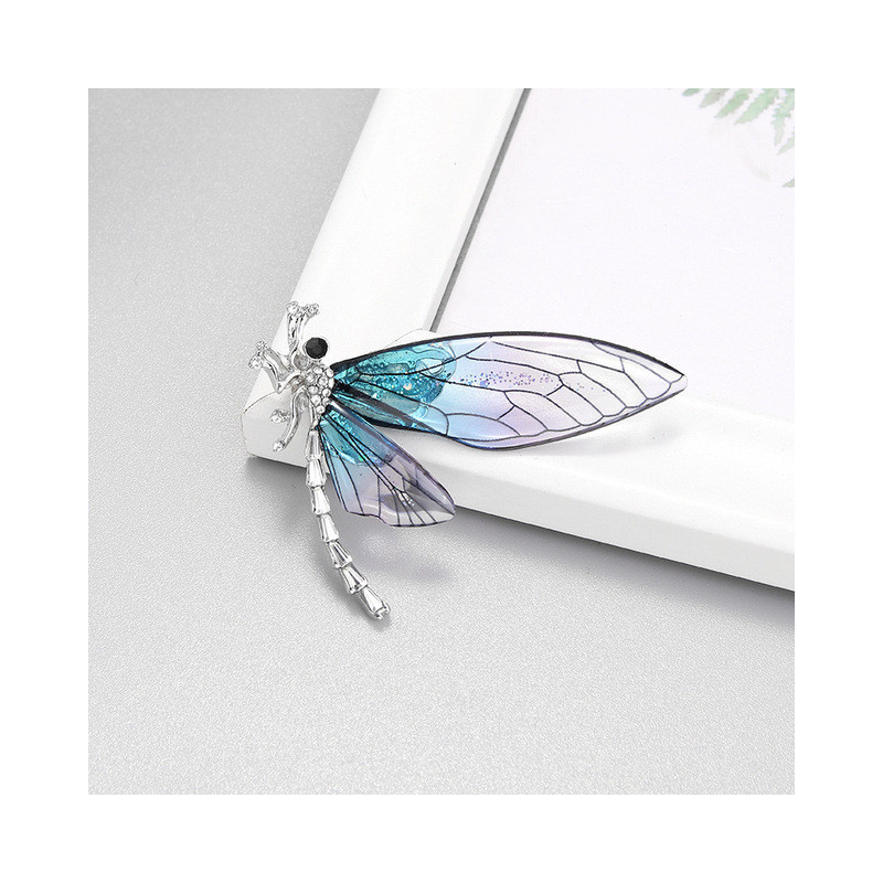 Broches Libellule en Cristal Acrylique Couleur Bleu