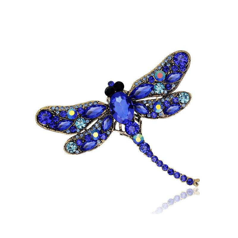 Magnifique Broche Libellule Grand Format Couleur Bleu