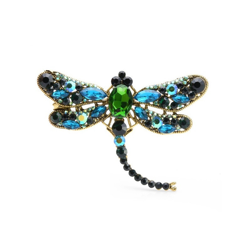 Magnifique Broche Libellule Grand Format Couleur Vert