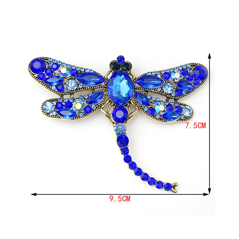 Grande Broche Libellule Bleue