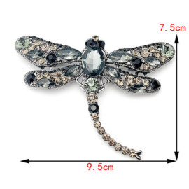 Grande Broche Libellule Couleur Noir