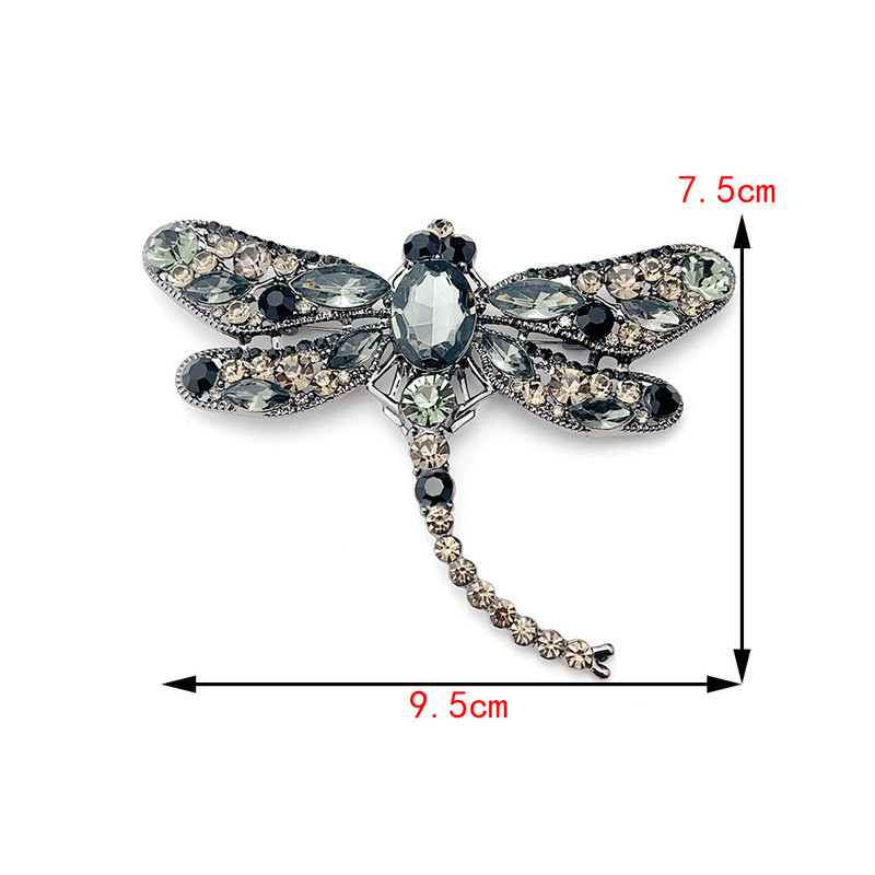 Grande Broche Libellule Couleur Noir