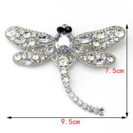 Grande Broche Libellule Couleur Argent