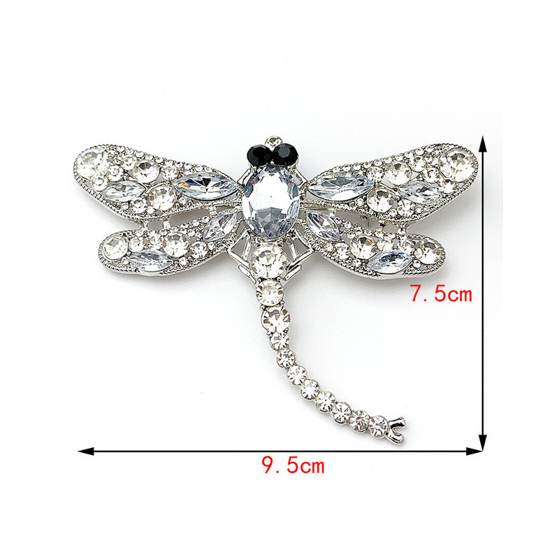 Grande Broche Libellule Couleur Argent