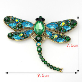 Grande Broche Libellule Couleur Vert