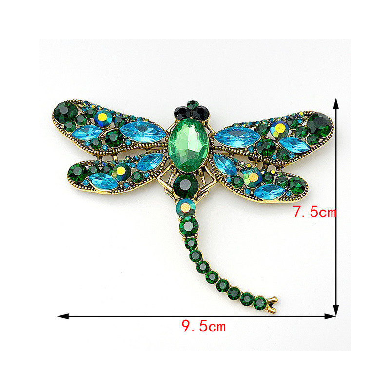Grande Broche Libellule Couleur Vert