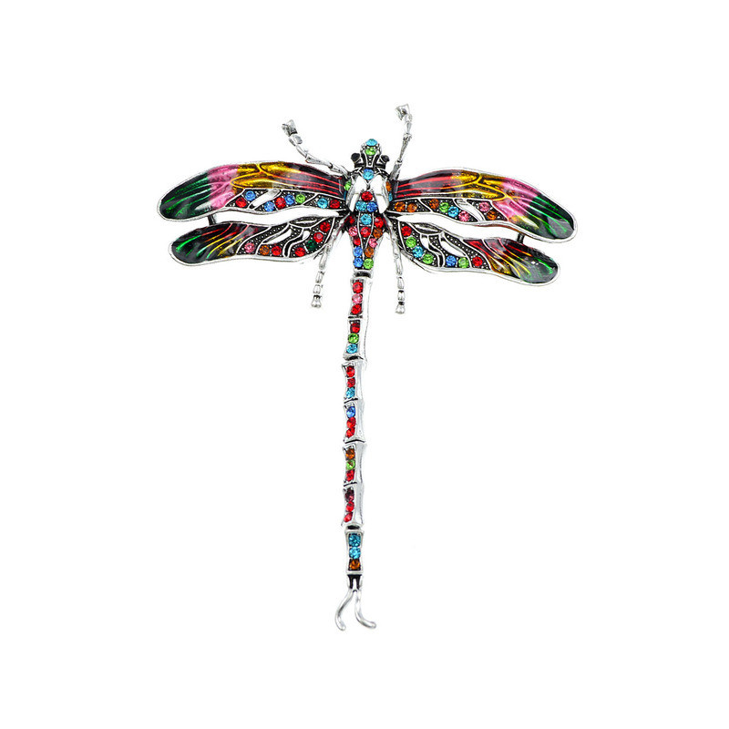 Magnifique Broche Libellule Colorée Émaillée Couleur Vert