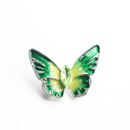 Broches Papillon en Cristal et petits Strass à la Mode Couleur Vert
