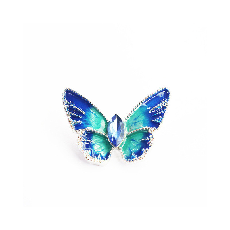 Broches Papillon en Cristal et petits Strass à la Mode Couleur Bleu