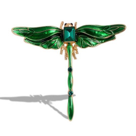 Broches Libellule en Cristal Coloré Vert