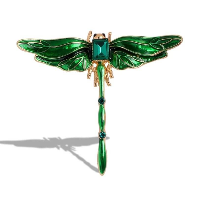 Broches Libellule en Cristal Coloré Vert