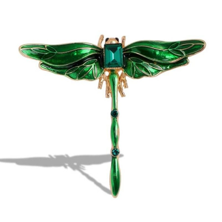 Broches Libellule en Cristal Coloré Vert