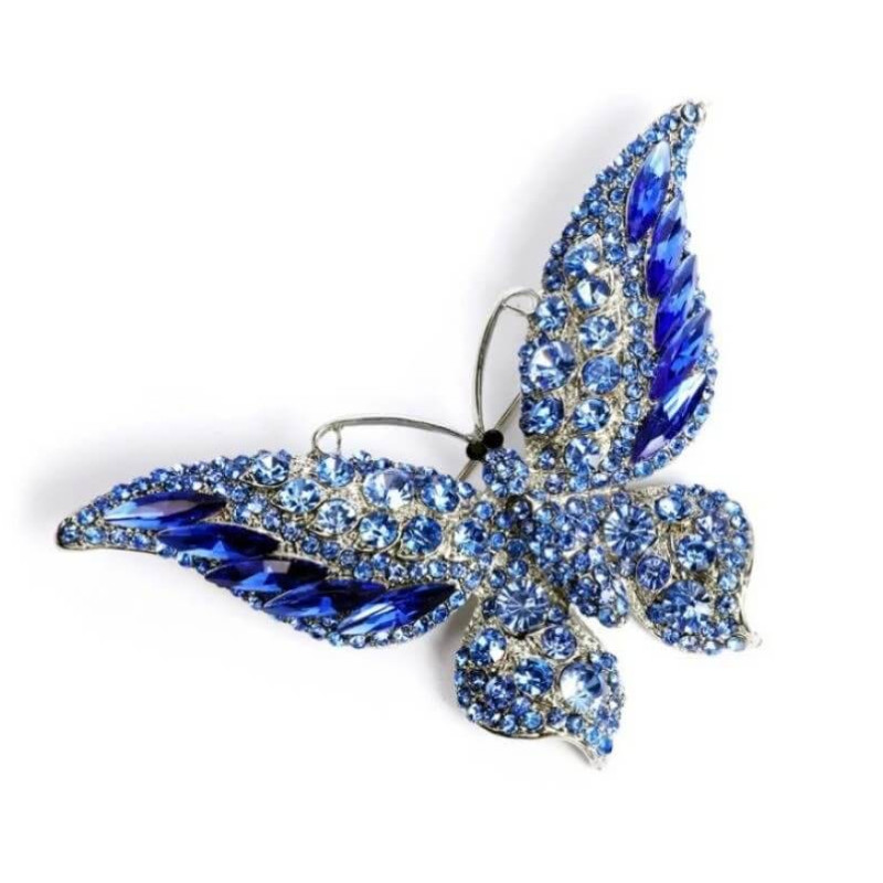 Broche Mariposa Brillante de Cristal | ¡Varios Colores!