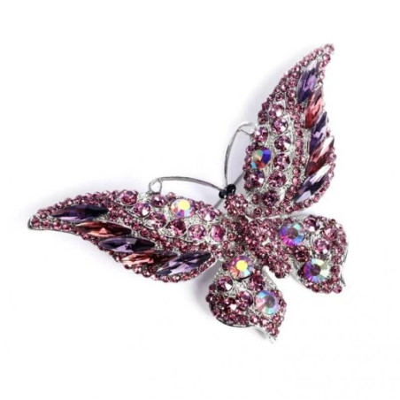 Broche Mariposa Brillante de Cristal | ¡Varios Colores!