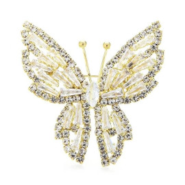 Broches Papillon en Zircon Cubique Couleur Doré