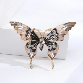 Broches Papillon Multicolores aux ailes déployées Couleur Noir