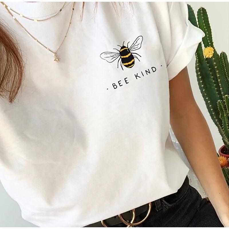 T-shirt Bee Kind pour femme blanc