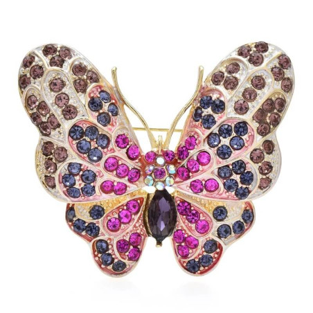 Broche Papillon Étincelante - couleur bleue