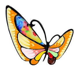 Broche Papillon Étincelante Couleur Jaune