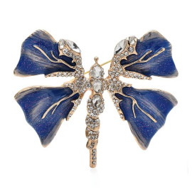 Broche Papillon aux ailes stylées couleur bleu