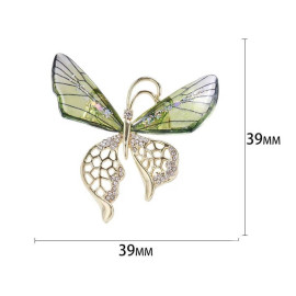 dimensions Broche Papillon en Cristal et strass au Design Printanier