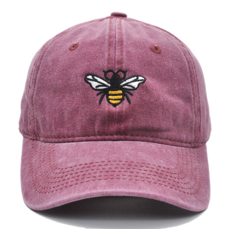 Casquette Abeille Denim Couleur Rouge