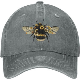 Casquette Abeille en denim Abeille Réaliste Couleur Gris