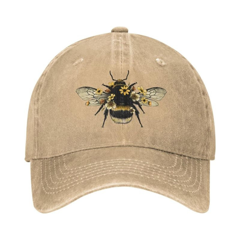 Casquette Abeille en denim Abeille Réaliste Couleur Beige