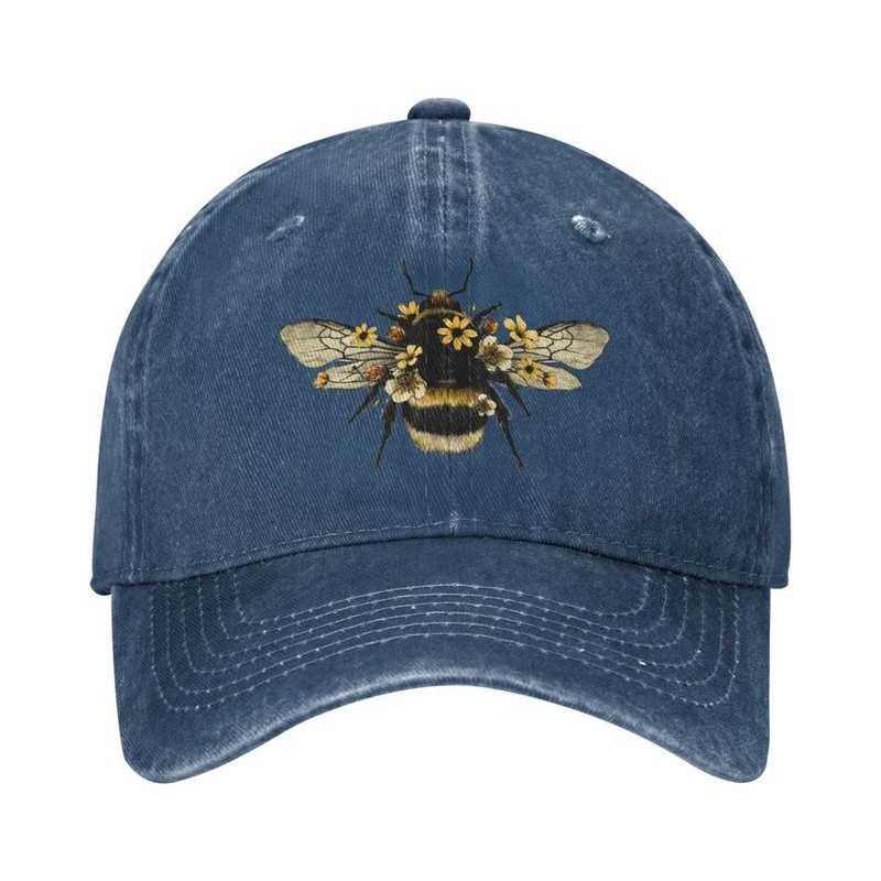 Casquette Abeille en denim Abeille Réaliste Couleur Bleu
