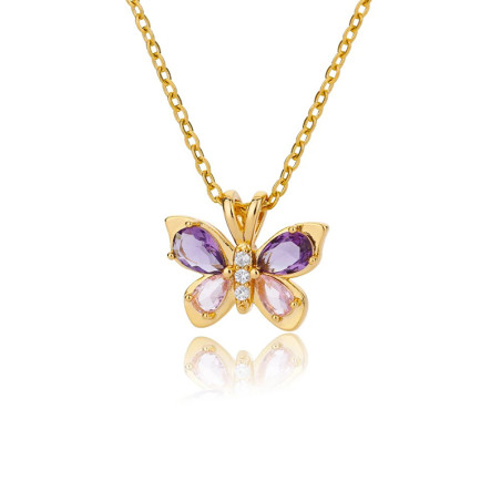 Collier papillon Ailes en strass 2 couleurs - modèle 1
