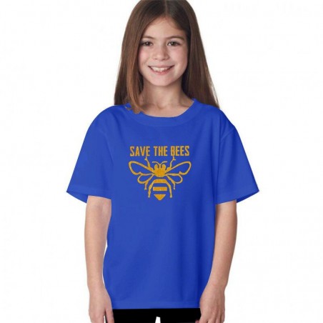 Tshirt Sauvez les Abeilles pour filles bleu