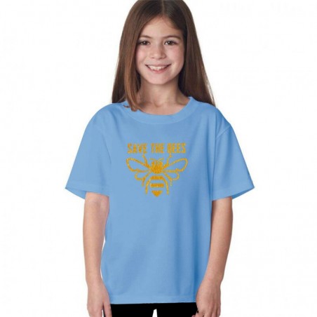 Tshirt Sauvez les Abeilles pour filles bleu clair
