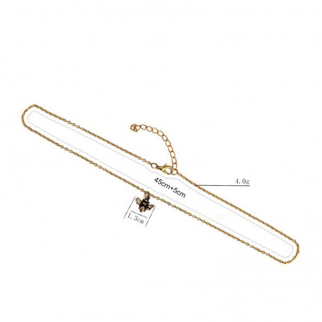 Collier pendentif abeille classique en or ou en argent taille