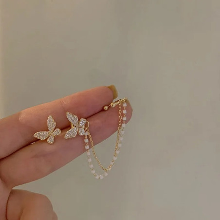 Boucles d'oreilles papillon - couleur or